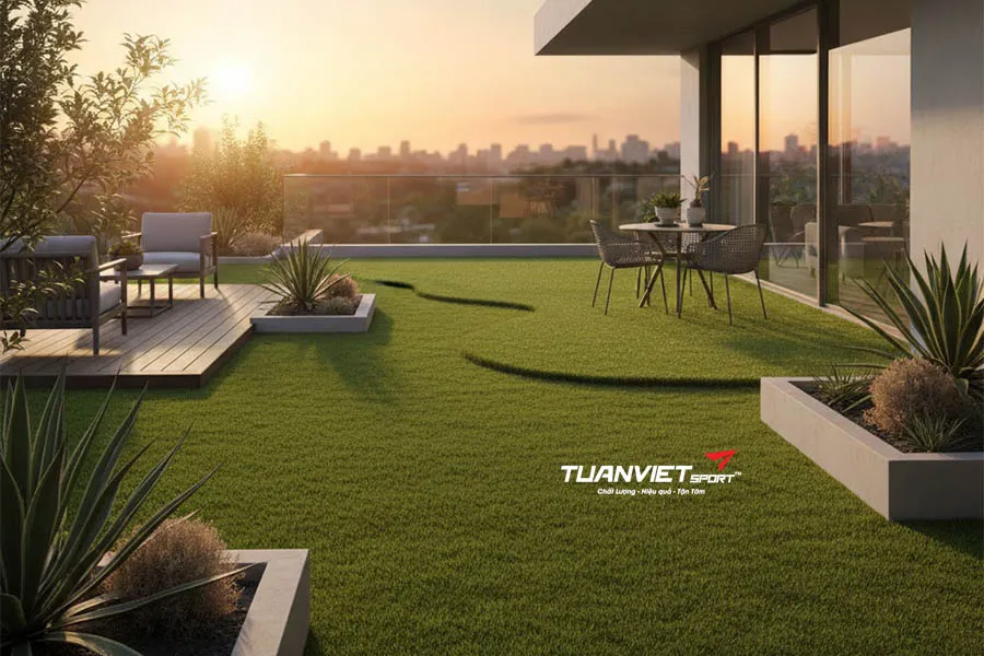Kinh nghiệm chọn cỏ nh&acirc;n tạo cho s&acirc;n vườn trang tr&iacute; Tết bền đẹp, tiết kiệm