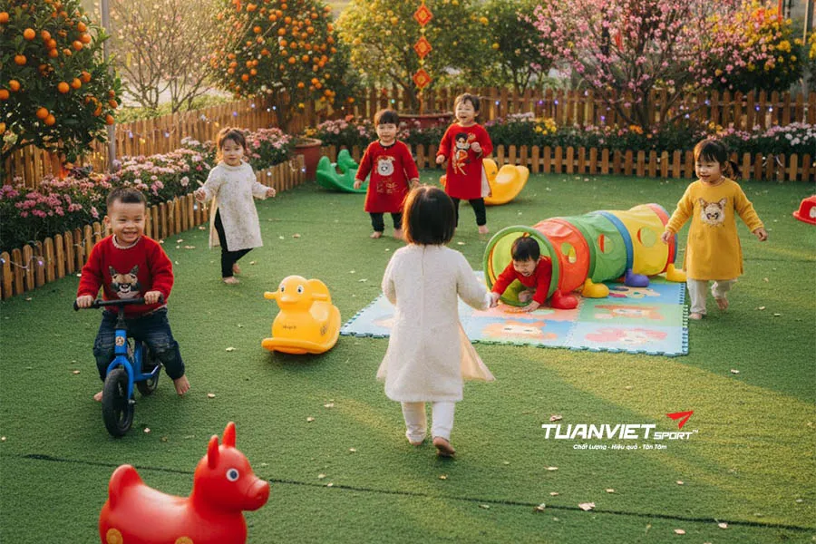 Top 15 &Yacute; Tưởng Trang Tr&iacute; S&acirc;n Vườn Đ&oacute;n Tết Bằng Cỏ Nh&acirc;n Tạo