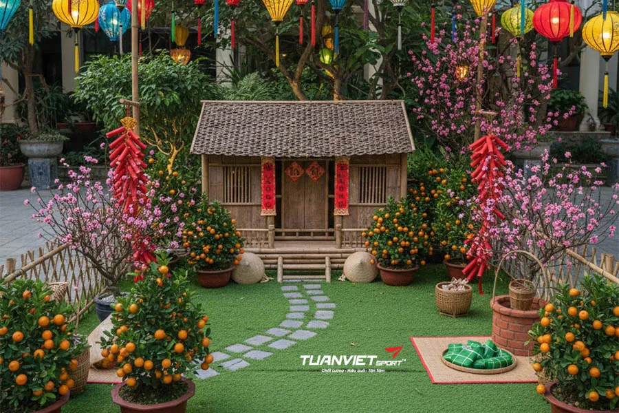 Top 15 &Yacute; Tưởng Trang Tr&iacute; S&acirc;n Vườn Đ&oacute;n Tết Bằng Cỏ Nh&acirc;n Tạo