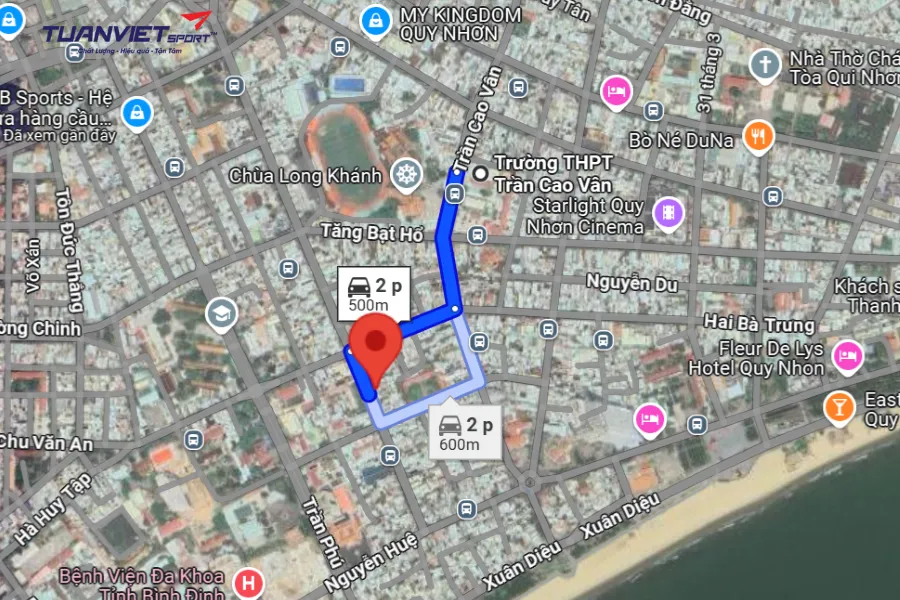 Ảnh vệ tinh shop cầu lông Thành phố Quy Nhơn - K Sports