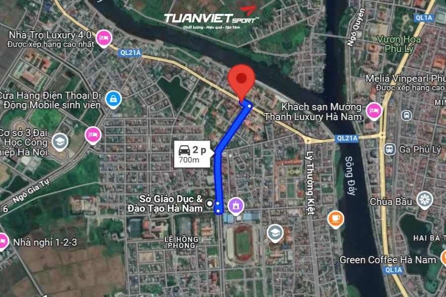 Ảnh vệ tinh shop cầu lông Tỉnh Hà Nam - Phủ Lý Sport