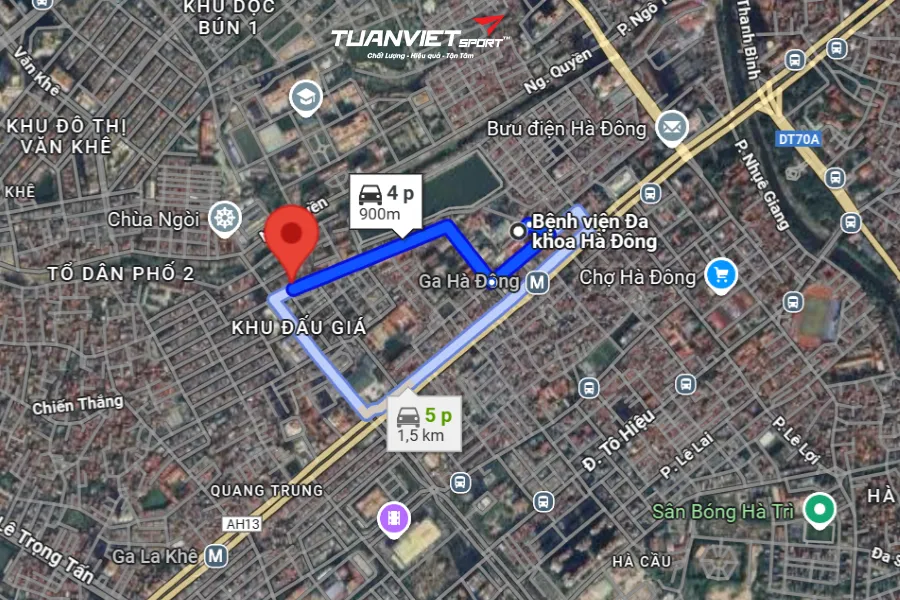 Ảnh vệ tinh shop cầu lông Quận Hà Đông - VNB Sports Hà Đông