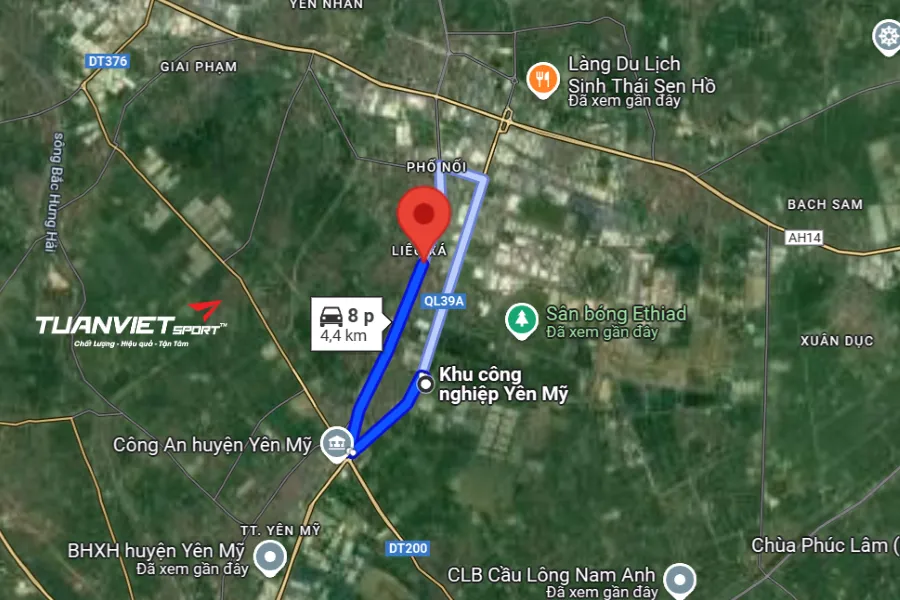 Ảnh vệ tinh shop cầu lông Tỉnh Hưng Yên - Toàn Mai Sport