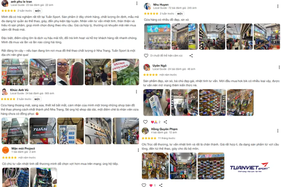 Đánh giá của người mua về Shop cầu lông Tuấn Sport
