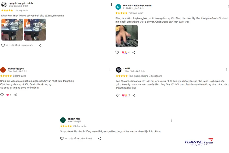 Đánh giá của người mua về Shop cầu lông VNB Sports Nha Trang