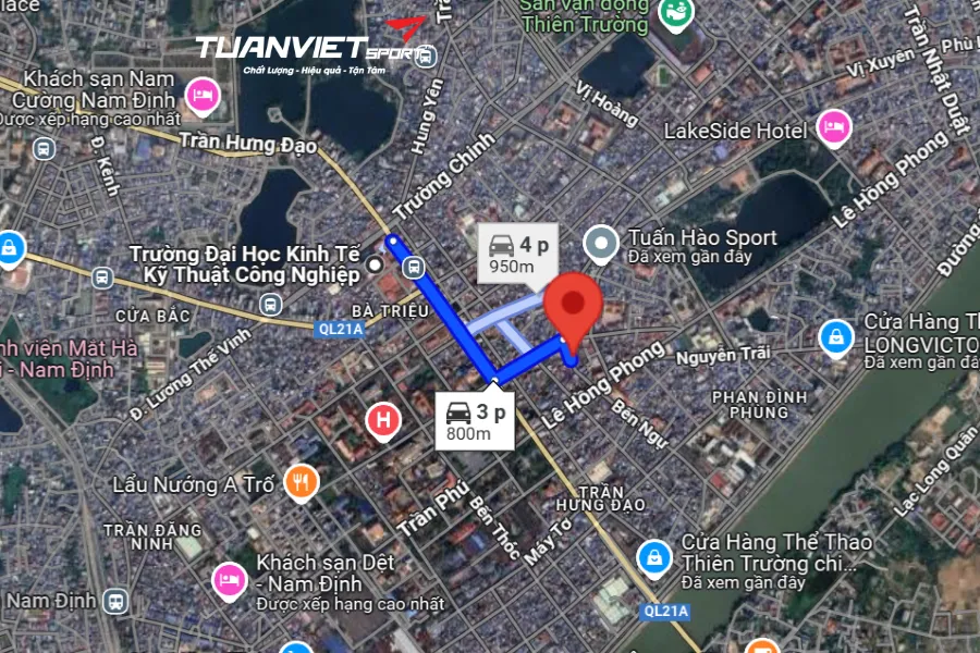 Ảnh vệ tinh shop cầu lông Tỉnh Nam Định - Hùng Sports