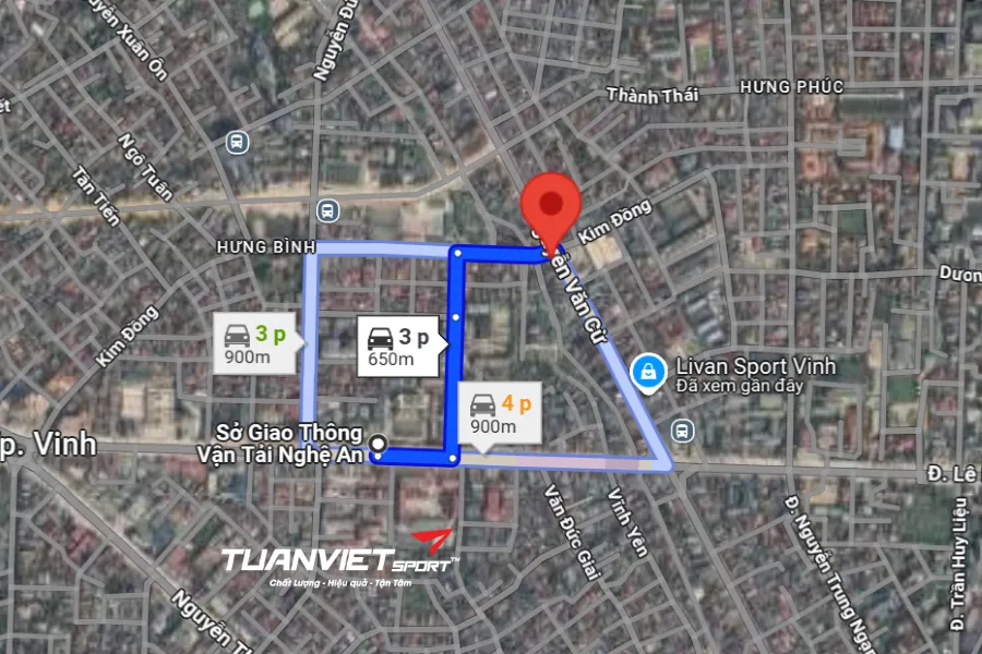 Ảnh vệ tinh shop cầu lông Tỉnh Nghệ An - VNB Sports