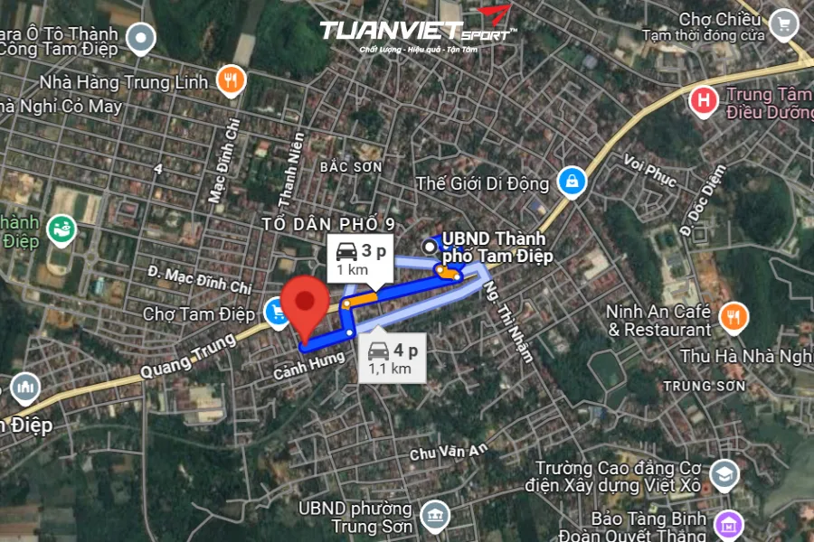 Ảnh vệ tinh shop cầu lông Tỉnh Ninh Bình - Thanh Bình Sport