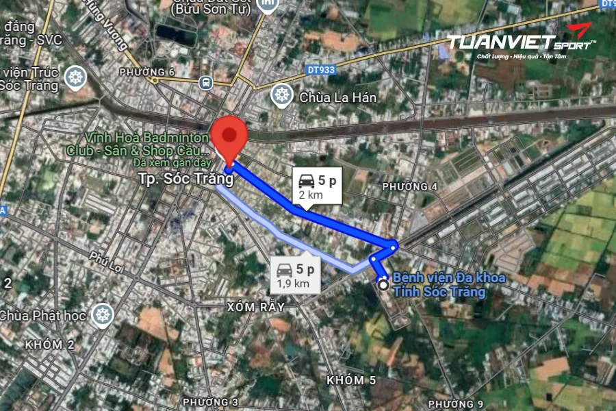 Ảnh vệ tinh shop cầu lông Tỉnh Sóc Trăng - TT83 Sport