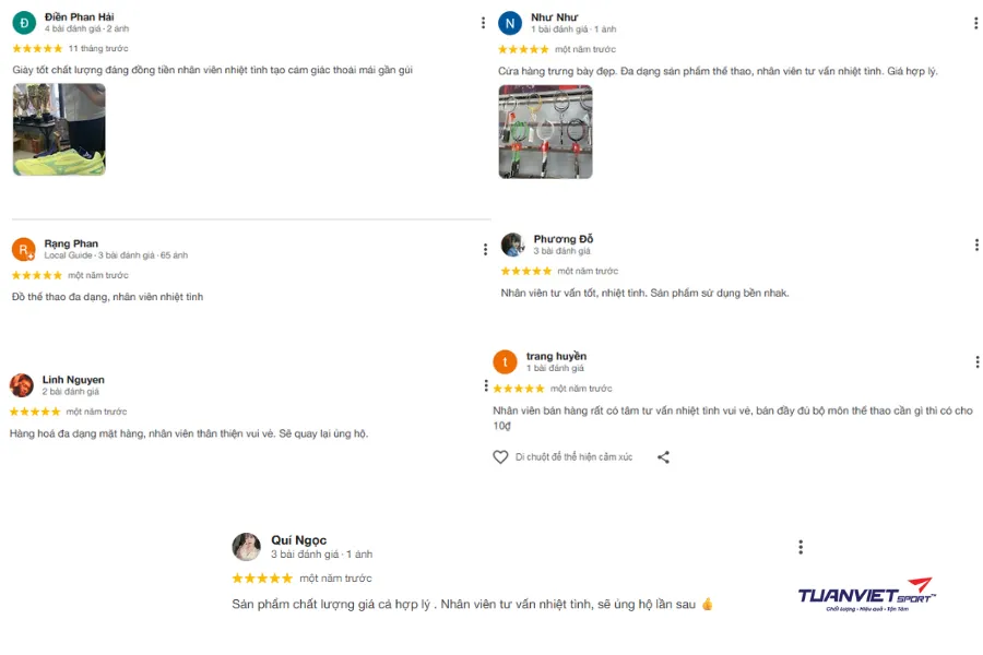 Đanh giá của người mua về Shop cầu lông Tuấn Sports