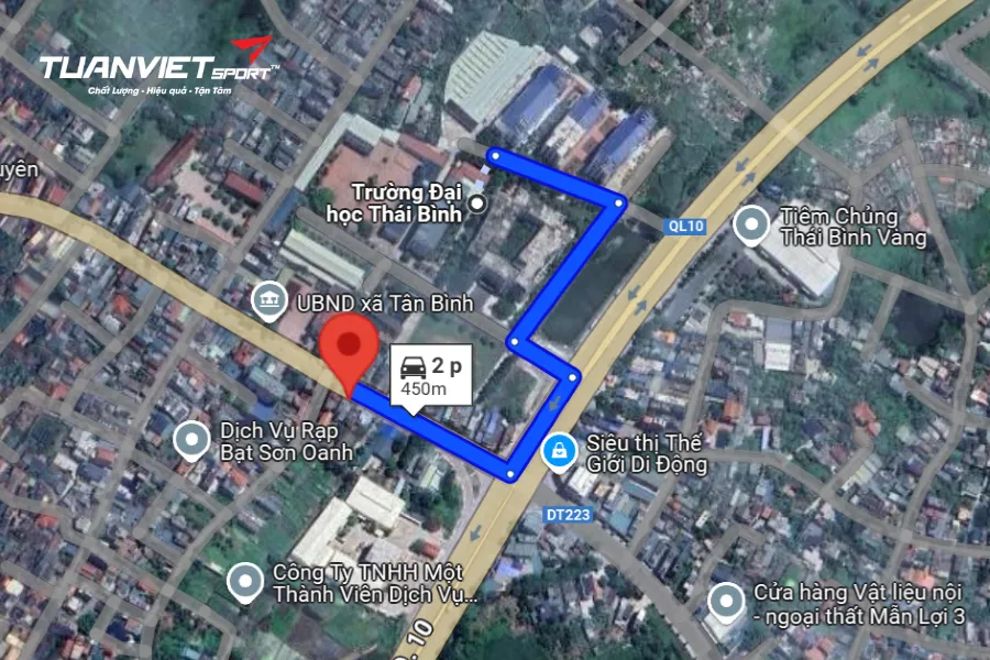 Ảnh vệ tinh shop cầu lông Tỉnh Thái Bình - Max Badminton