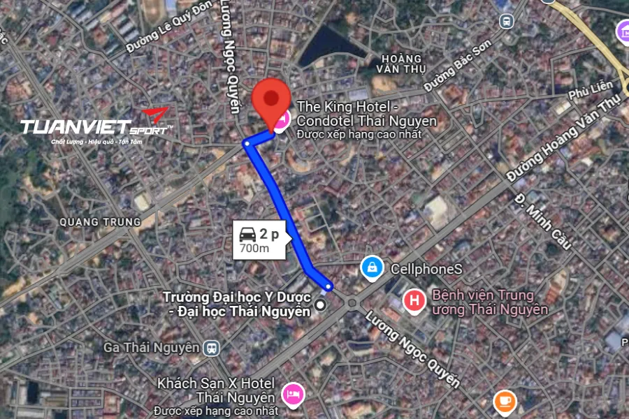 Ảnh vệ tinh shop cầu lông Tỉnh Thái Nguyên - VNB Sports