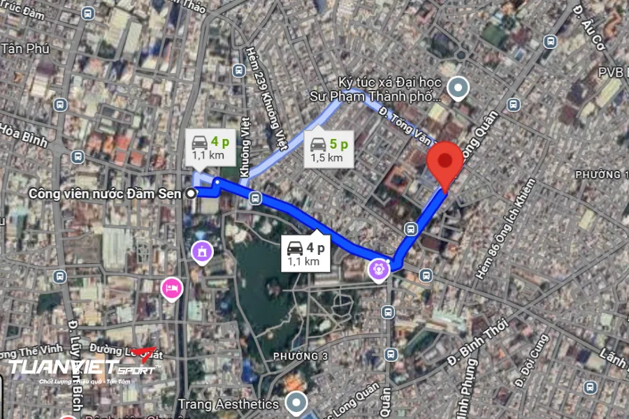 Ảnh vệ tinh shop cầu lông Quận 11 - VNB Sports