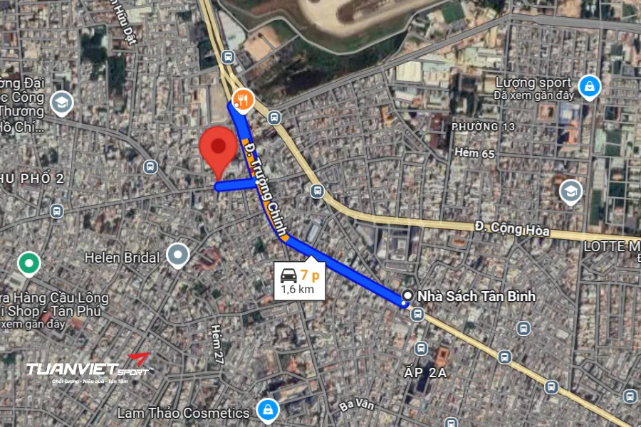 Ảnh vệ tinh shop cầu lông Quận Tân Phú - Lượng Sport