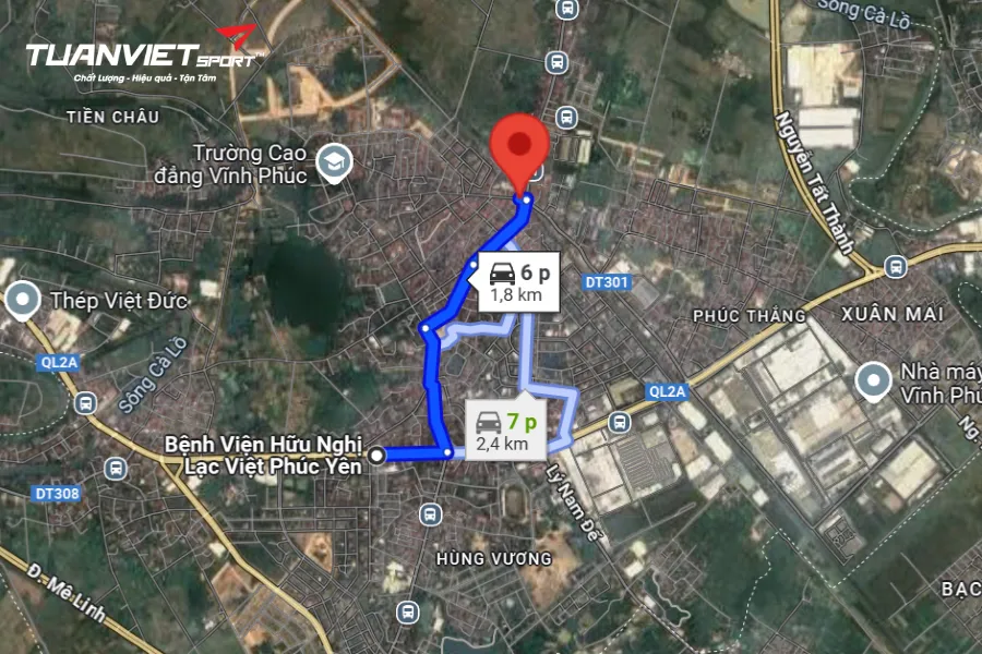 Ảnh vệ tinh shop cầu lông Tỉnh Vĩnh Phúc - VNB Sports