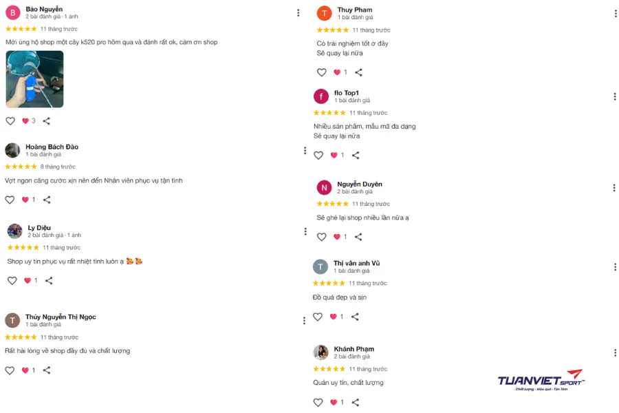 Đánh giá của người mua về Shop pickleball Bình Thơ Sport