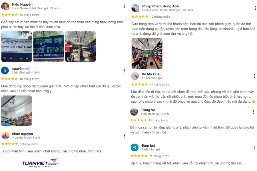 Đánh giá của người mua về Shop pickleball Mekong Sport