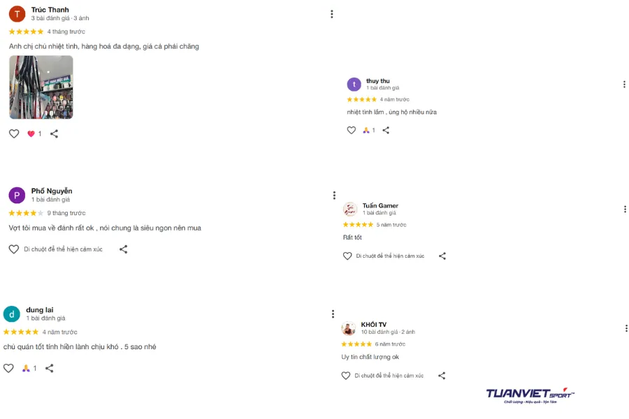 Đánh giá của người mua về Shop pickleball thể thao một giá