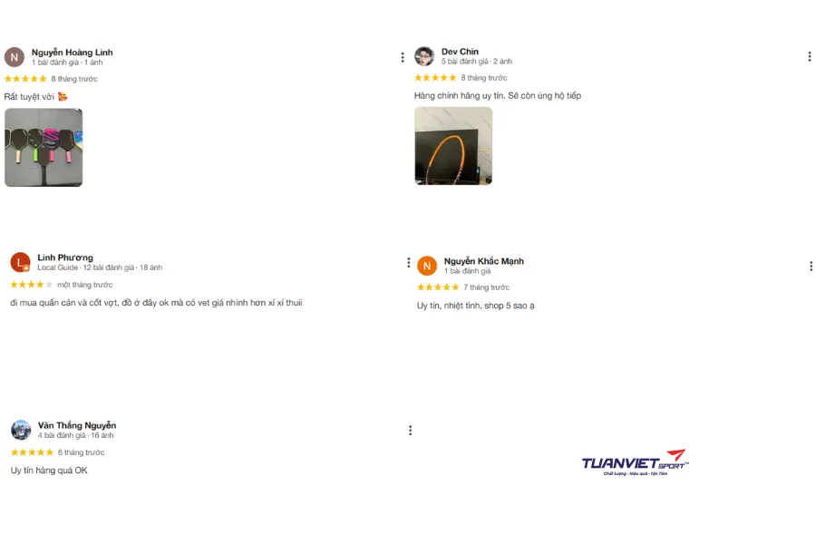 Đánh giá của người mua về Shop pickleball TMT Sports