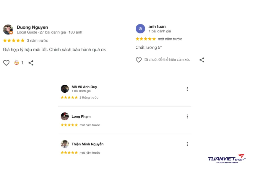 Đanh giá của người mua về Shop Pickleball Tuấn Dương Sport