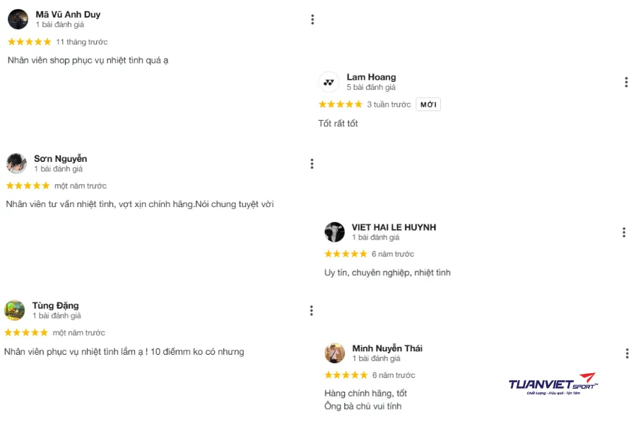 Đanh giá của người mua về shop Pickleball VNB Sports Thái Nguyên