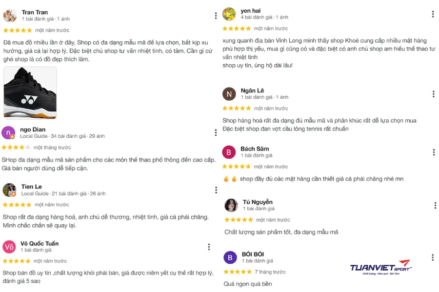 Đánh giá của người mua về Shop pickleball Khoẻ Sports