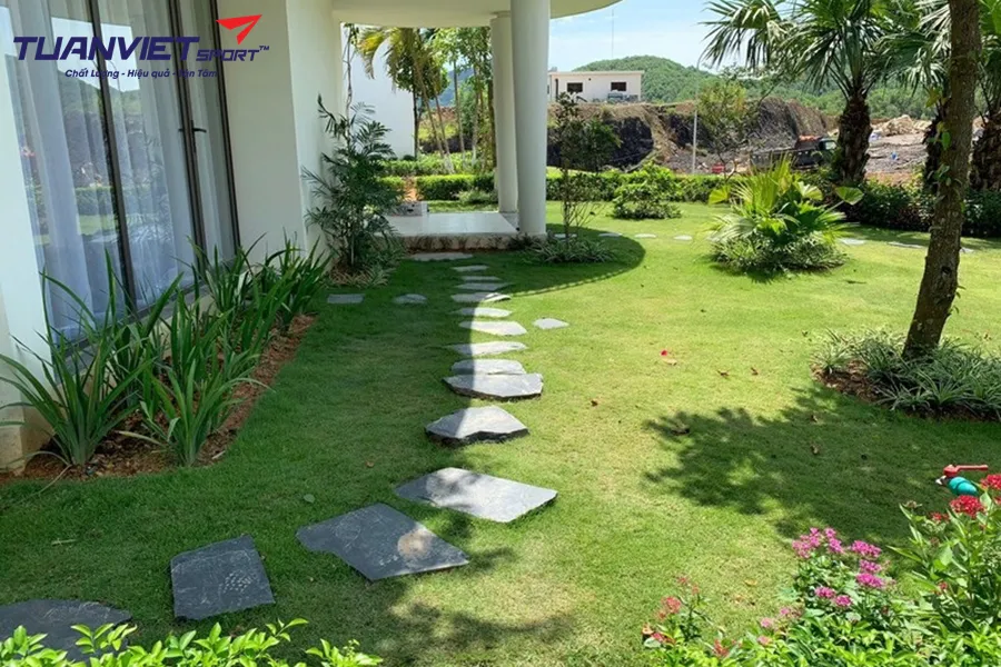 Gợi ý các mẫu thiết kế sân vườn đẹp với cỏ nhân tạo