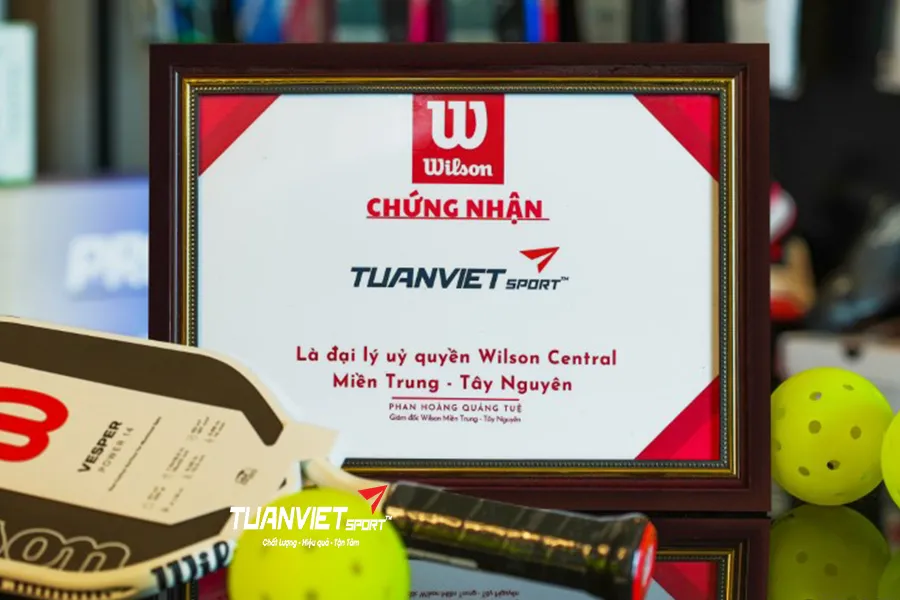Chứng nhận Tuấn Việt Sport là đại lý ủy quyền Wilson Central Miền Trung - Tây Nguyên