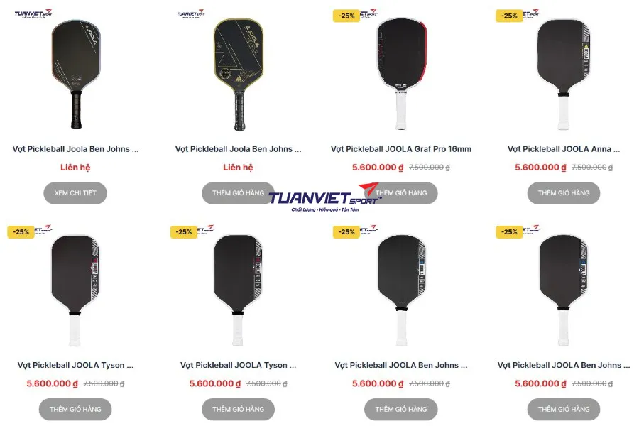 Tuấn Việt Sport - Đại Lý Bán Vợt & Phụ Kiện Pickleball Joola Chính Hãng Tại Việt Nam