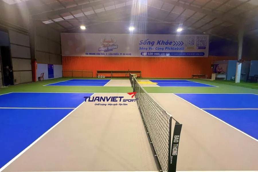 Bề mặt sân pickleball hoàn thiện bằng sơn Hawker