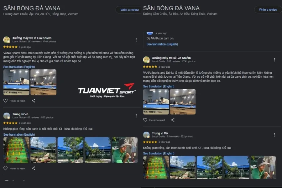 Sân bóng đá Vana - Sân bóng đá Đồng Tháp