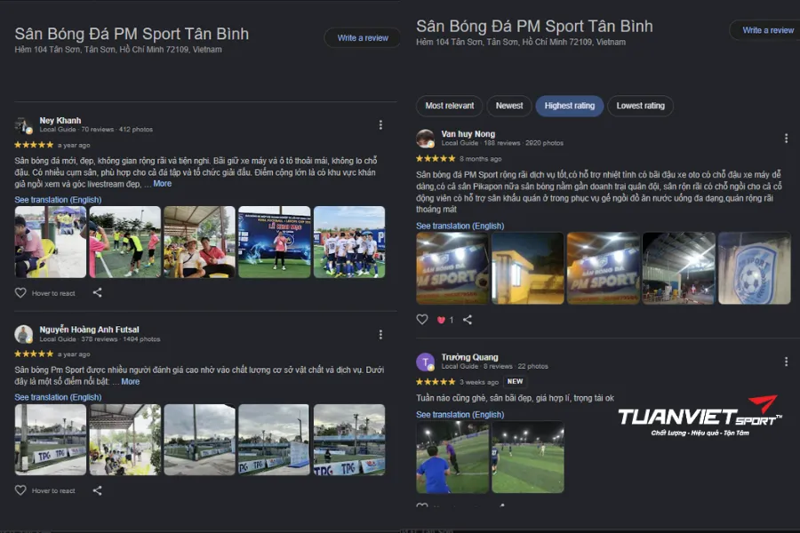 Sân bóng đá PM Sport - Sân bóng đá Thành phố Hồ Chí Minh