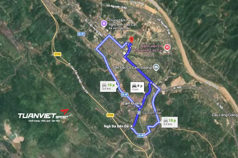 Ảnh vệ tinh S&acirc;n b&oacute;ng đ&aacute; Nhà Thi Đ&acirc;́u Đa Năng Tỉnh Lào Cai&nbsp;