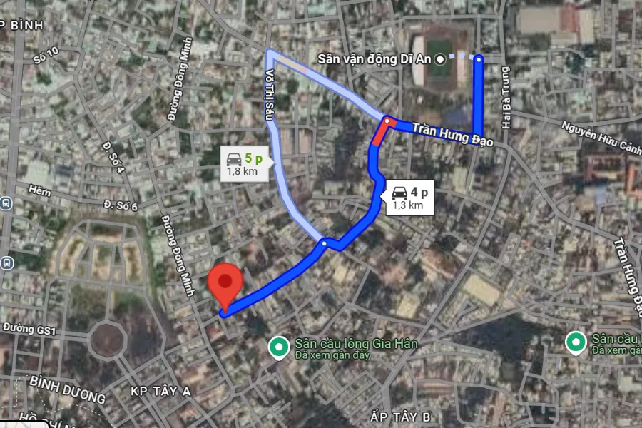 sân cầu lông Thành phố Dĩ An