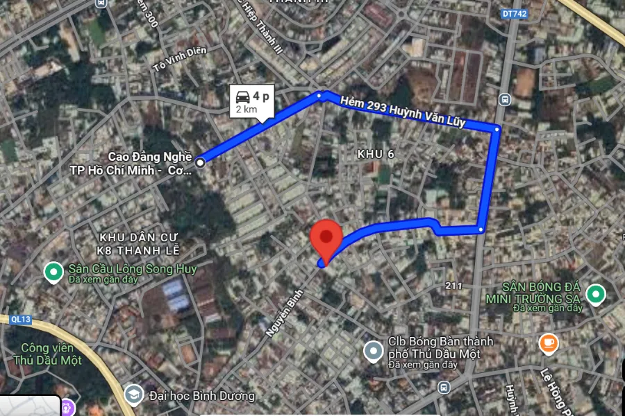 sân Cầu Lông tại Thành phố Thủ Dầu Một