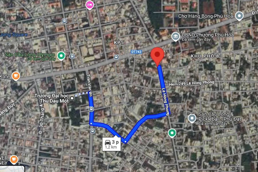 sân Cầu Lông tại Thành phố Thủ Dầu Một