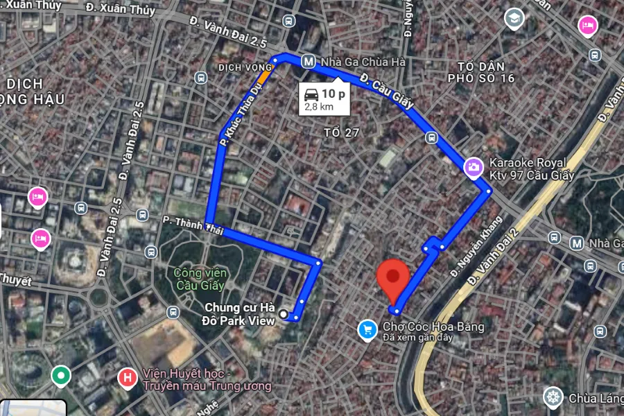 sân cầu lông quận Cầu Giấy