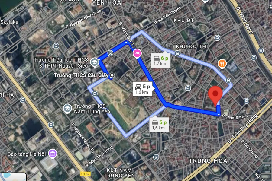 sân cầu lông quận Cầu Giấy