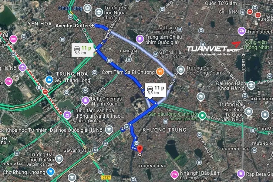 CLB cầu lông Đoàn Thanh Niên Trường TCSP Mẫu giáo - Nhà trẻ HN - Sân cầu lông Quận Thanh Xuân