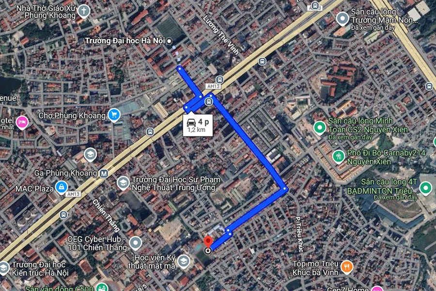 Sân cầu lông 66B Triều Khúc - quận Thanh Xuân