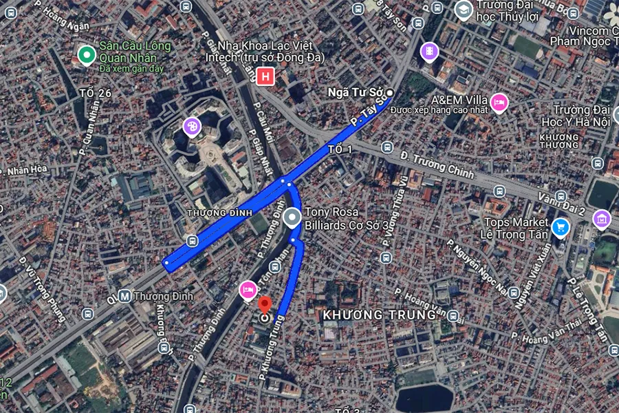 Sân cầu lông Trường THCS Nguyễn Trãi - quận Thanh Xuân