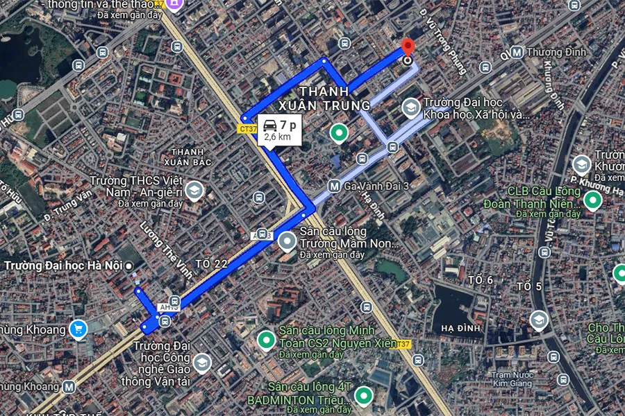 Sân cầu lông Trường THCS Thanh Xuân Trung - quận Thanh Xuân