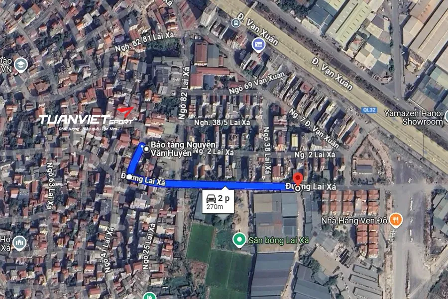 Ảnh vệ tinh Sân cầu lông An Huy - Lai Xá - sân cầu lông huyện Hoài Đức