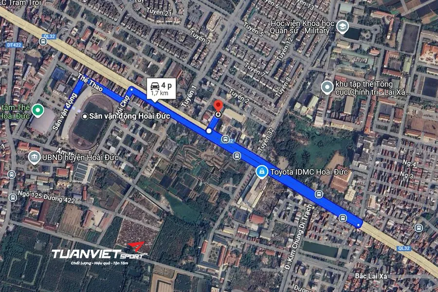 Ảnh vệ tinh Sân cầu lông HD - sân cầu lông huyện Hoài Đức