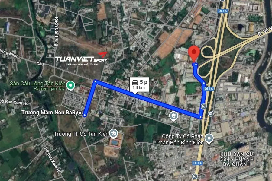 S&acirc;n c&acirc;̀u l&ocirc;ng T&acirc;n Ti&ecirc;́n Thắng - S&acirc;n cầu l&ocirc;ng Huyện B&igrave;nh Ch&aacute;nh