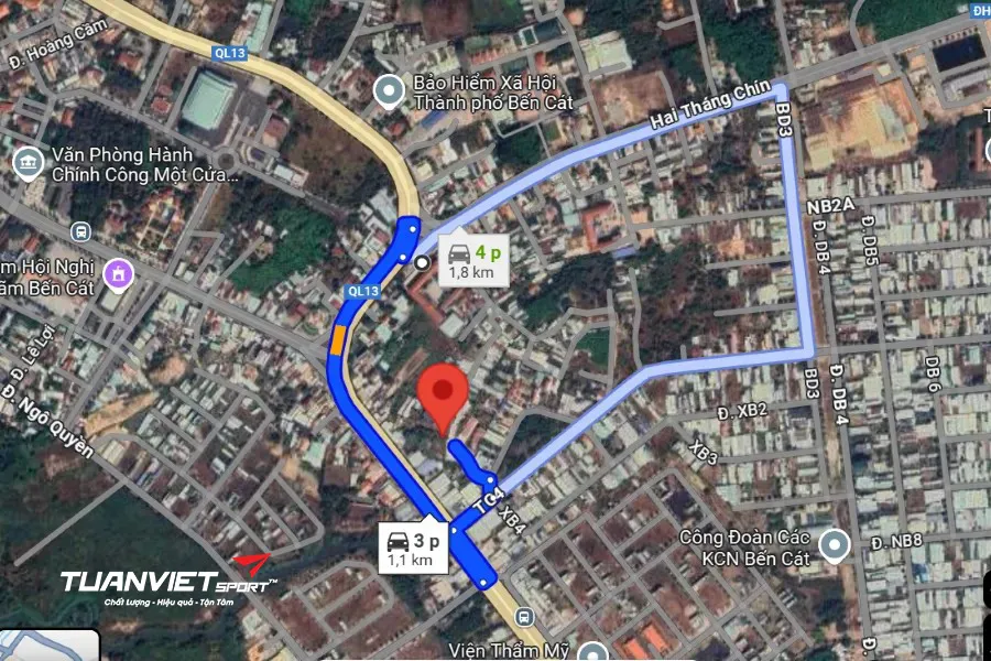 Ảnh vệ tinh CLB Cầu L&ocirc;ng Lộc Ph&aacute;t&nbsp; - S&acirc;n Cầu l&ocirc;ng tại Th&agrave;nh phố Bến C&aacute;t