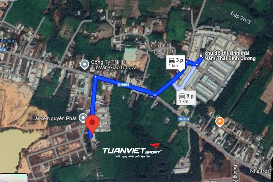 Ảnh vệ tinh S&acirc;n Cầu L&ocirc;ng Đ&agrave;o Nguy&ecirc;n - S&acirc;n Cầu l&ocirc;ng tại Th&agrave;nh phố Bến C&aacute;t