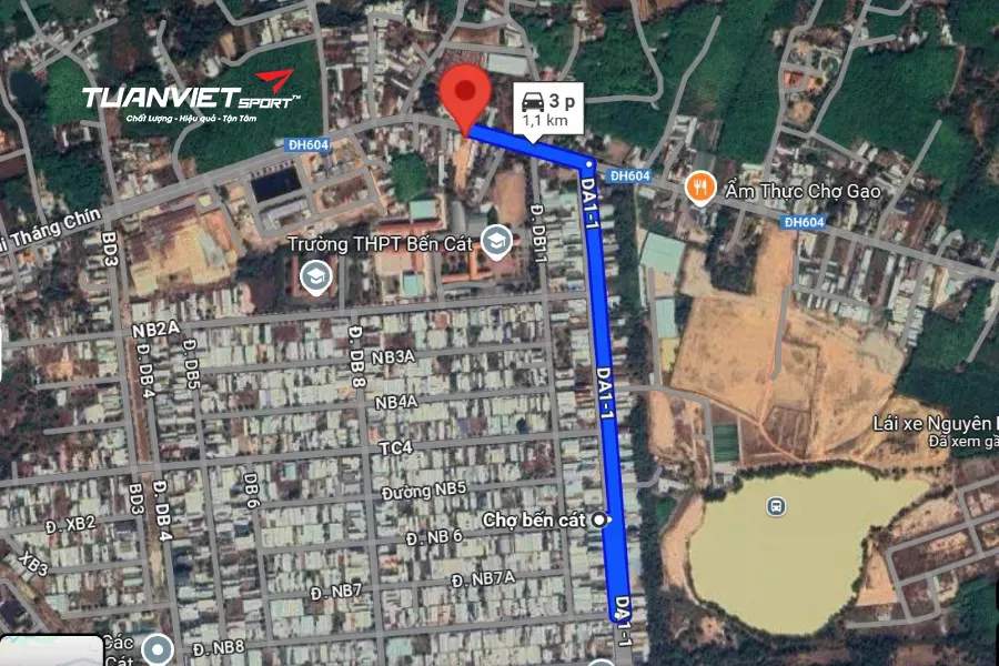 Ảnh vệ tinh S&acirc;n Cầu L&ocirc;ng Cao V&acirc;n - S&acirc;n Cầu l&ocirc;ng tại Th&agrave;nh phố Bến C&aacute;t