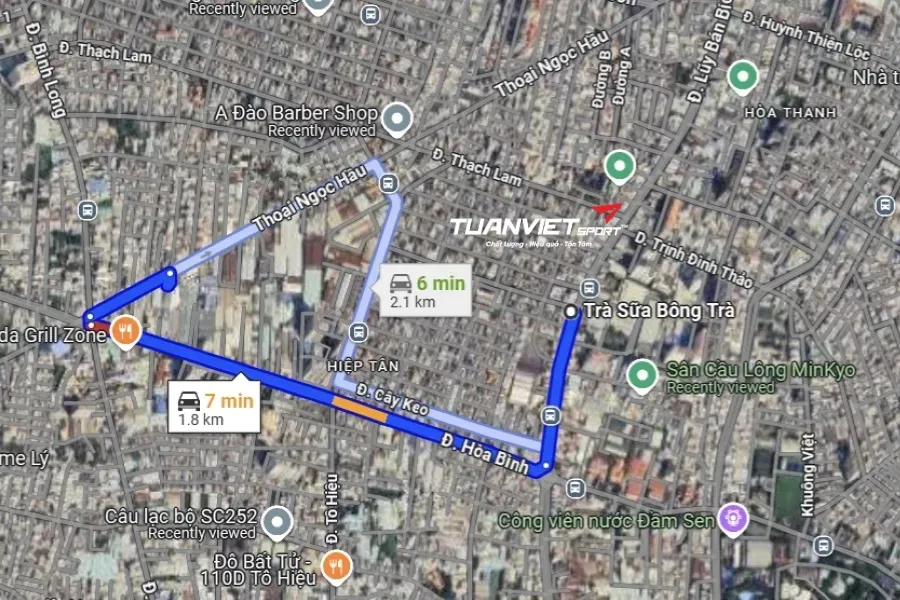 Sân cầu lông Thoại Ngọc Hầu - Sân cầu lông Quận Tân Phú