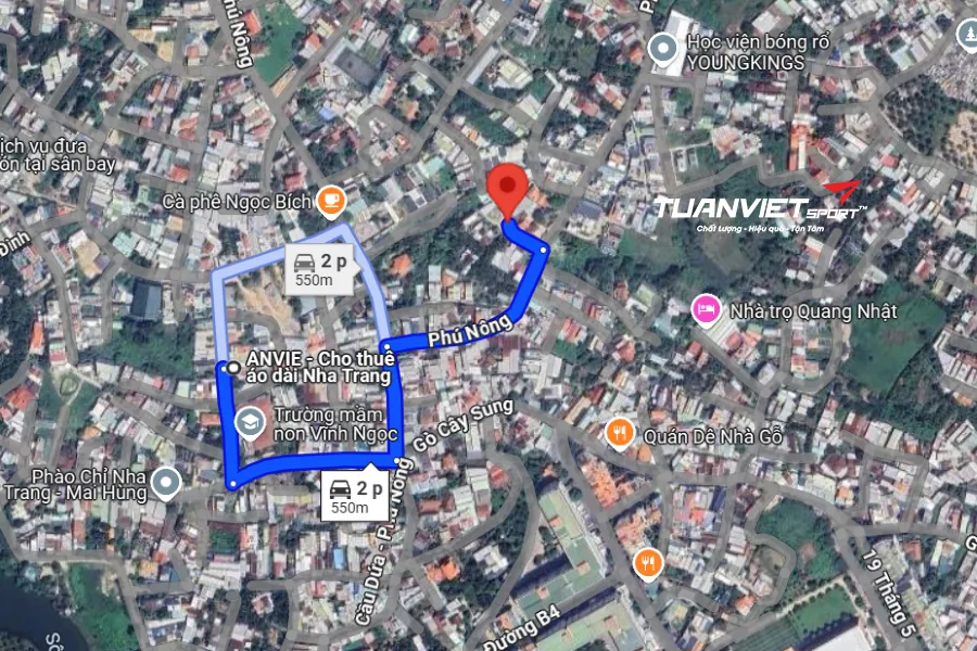 Ảnh vệ tinh Sân Cầu Lông Phú Nông - Sân cầu lông Tỉnh Khánh Hòa